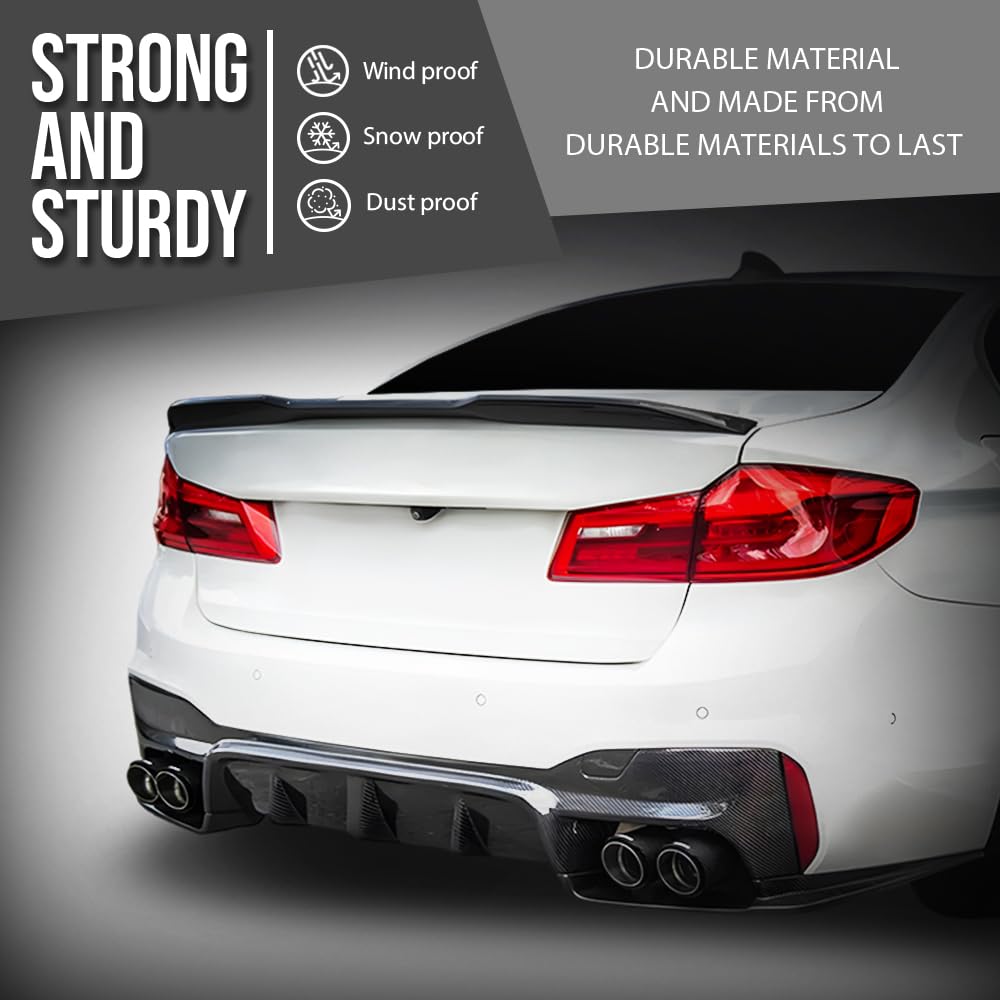 G-PLUS Rear Diffuser Compatible with BMW G30 5 Series 2017 2018 2019 2020 2021 2022 2023 Only Fit Models with M Sport Bumper Carbon Fiber Black