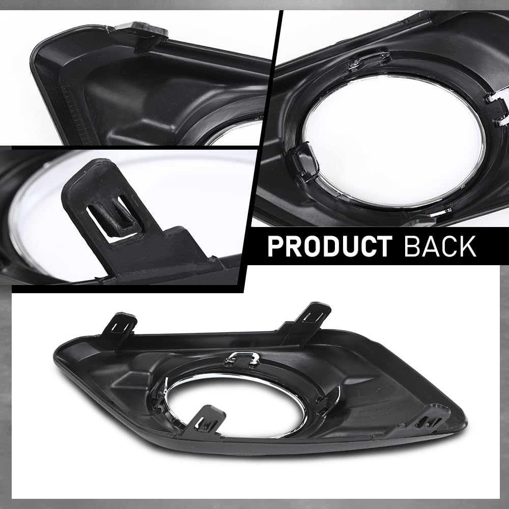 G-PLUS Fog Light Bezel Covers Trim Left + Right Driver Passenger Compatible with Nissan Rogue 2014-2016
