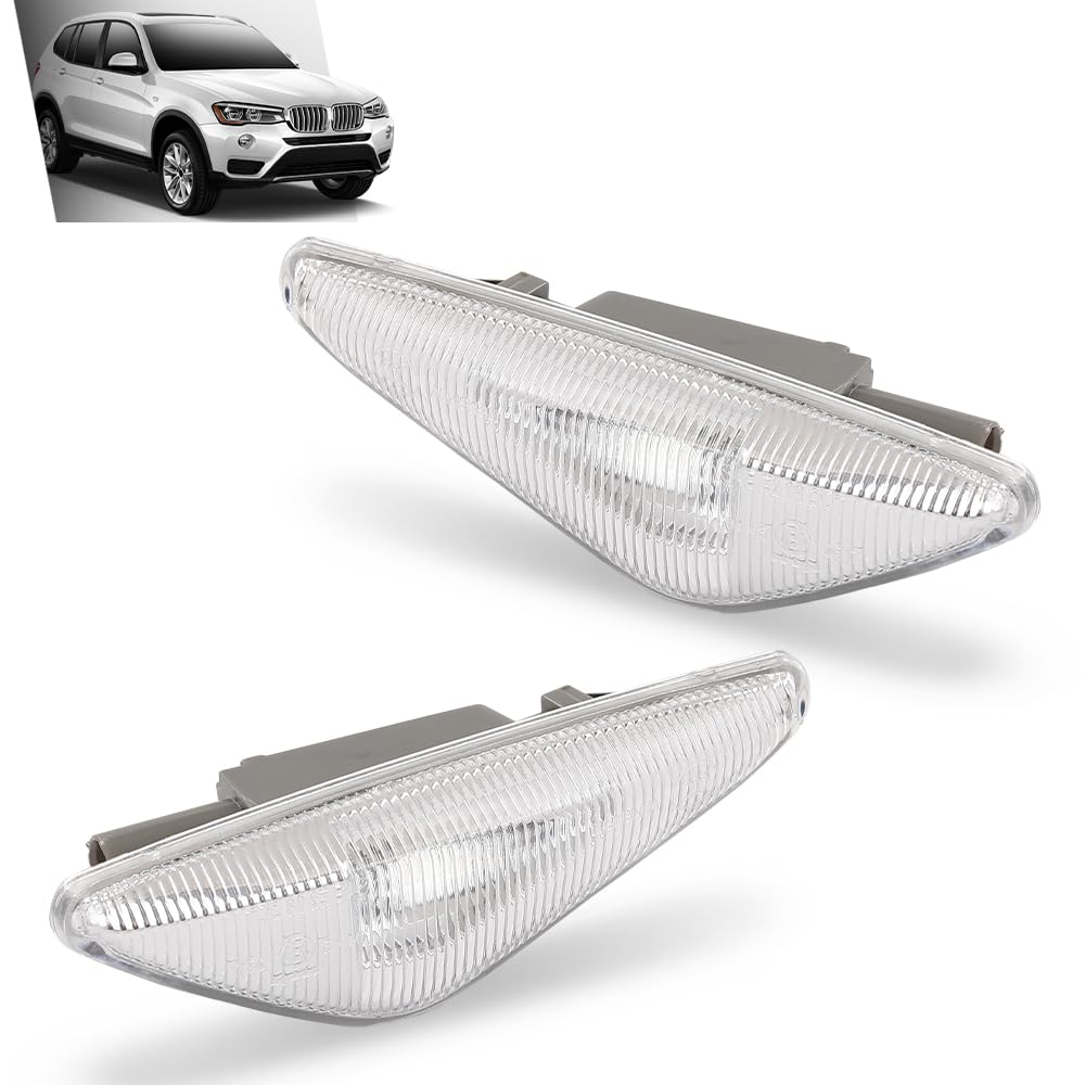 G-PLUS Pair Front Turn Signal Light Side Marker Light, Compatible with BMW X5 E70 2007-2014/ X3 F25 2011-2015/ X6 E71 2008-2014, LH Driver & RH Passenger Side 2PCS, 63137171007, 63137171008