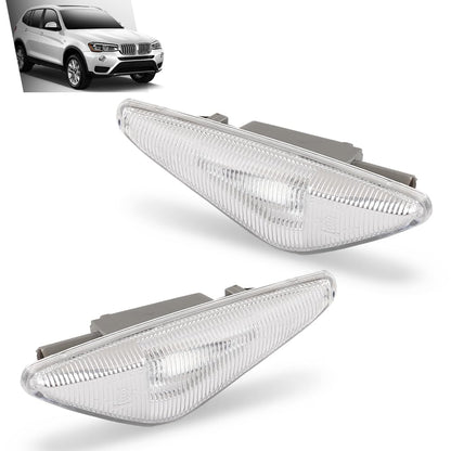 G-PLUS Pair Front Turn Signal Light Side Marker Light, Compatible with BMW X5 E70 2007-2014/ X3 F25 2011-2015/ X6 E71 2008-2014, LH Driver & RH Passenger Side 2PCS, 63137171007, 63137171008