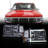 G-PLUS LED DRL Headlights, Fit 1992-1996 Ford Bronco F150 F250 F350,Fits Models with Halogen Headlights Only,Bumper Headlamps, Clear Lens Black Housing Clear Reflector,faros delanteros