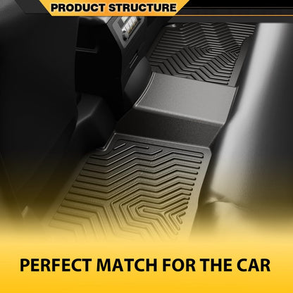 G-PLUS TPE 3PCS Cargo Liners Compatible with 2009-2018 Dodge Ram Crew Cab(NOT Fit Quad Cab & Tradesman),Cargo Liner All Weather Full Cover Protection 1st & 2nd Row Floor Liners Black Accessories Mats