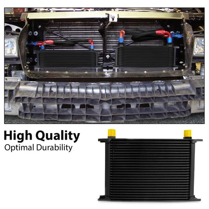 G-PLUS Universal Aluminum Engine Transmission Oil Cooler Kit+ Oil Filter Relocation Kit Thermostat Adaptor