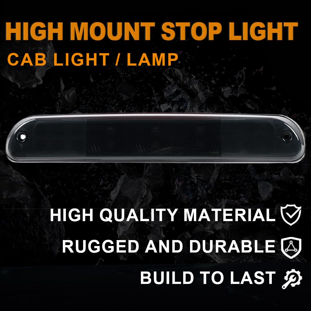 G-PLUS LED 3rd Brake Light Compatible with Ford F250 F350 F450 F550 Super Duty 1999-2015 Stop Cargo Light Smoke Lens Black Housing CC3Z13A613A,CC3Z13A613B