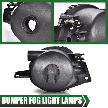 GPLUS Bumper Fog Lights W/bulb Compatible With 2006-2008 BMW E90 325i 328i 330i 335i, Driver & Passenger Side Bumper Mounted Fog Lamps (Smoky lens) neblineros para autos delantero faros antiniebla
