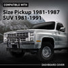 G-PLUS TPE Dashboard Dash Cover w/Adhesive, Compatible with Chevy GMC Full Size Pickup 1981-1987, Fit Chevy GMC SUV 1981-1991, Dash Board Overlay, 18601NTL