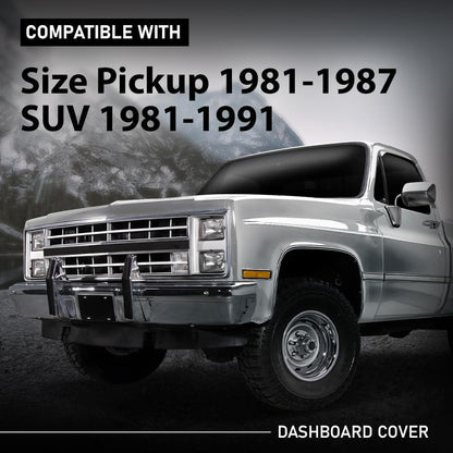 G-PLUS TPE Dashboard Dash Cover w/Adhesive, Compatible with Chevy GMC Full Size Pickup 1981-1987, Fit Chevy GMC SUV 1981-1991, Dash Board Overlay, 18601NTL