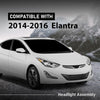 G-PLUS LED Projector Headlights DRL Left & Right Fit Hyundai Elantra 2014 2015 2016 Headlamps Clear Lens Black Housing Amber Reflector,faros delanteros