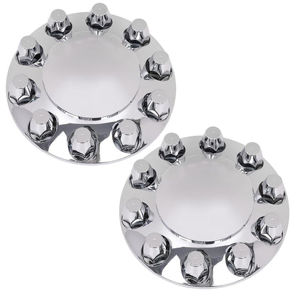 G-PLUS Chrome Front Wheel Covers Hub Axle Semi Plastic ABS Compatible with Most of 10 Holes 20" & 22.5" & 24.5" Semi-Truck Wheels with 11.25" Bolt Circle Wheels Silver