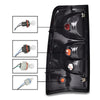 G-PLUS Rear Tail Lights Assembly w/Wiring Harness Replacement Compatible with 2003-2006 Chevy Silverado 1500 2500 3500 Luces Traseras Rear Brake Lamps Assembly
