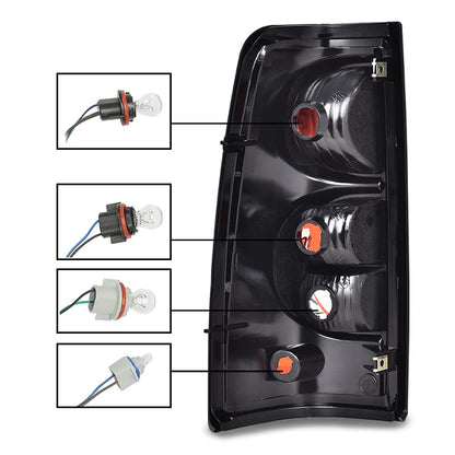 G-PLUS Rear Tail Lights Assembly w/Wiring Harness Replacement Compatible with 2003-2006 Chevy Silverado 1500 2500 3500 Luces Traseras Rear Brake Lamps Assembly