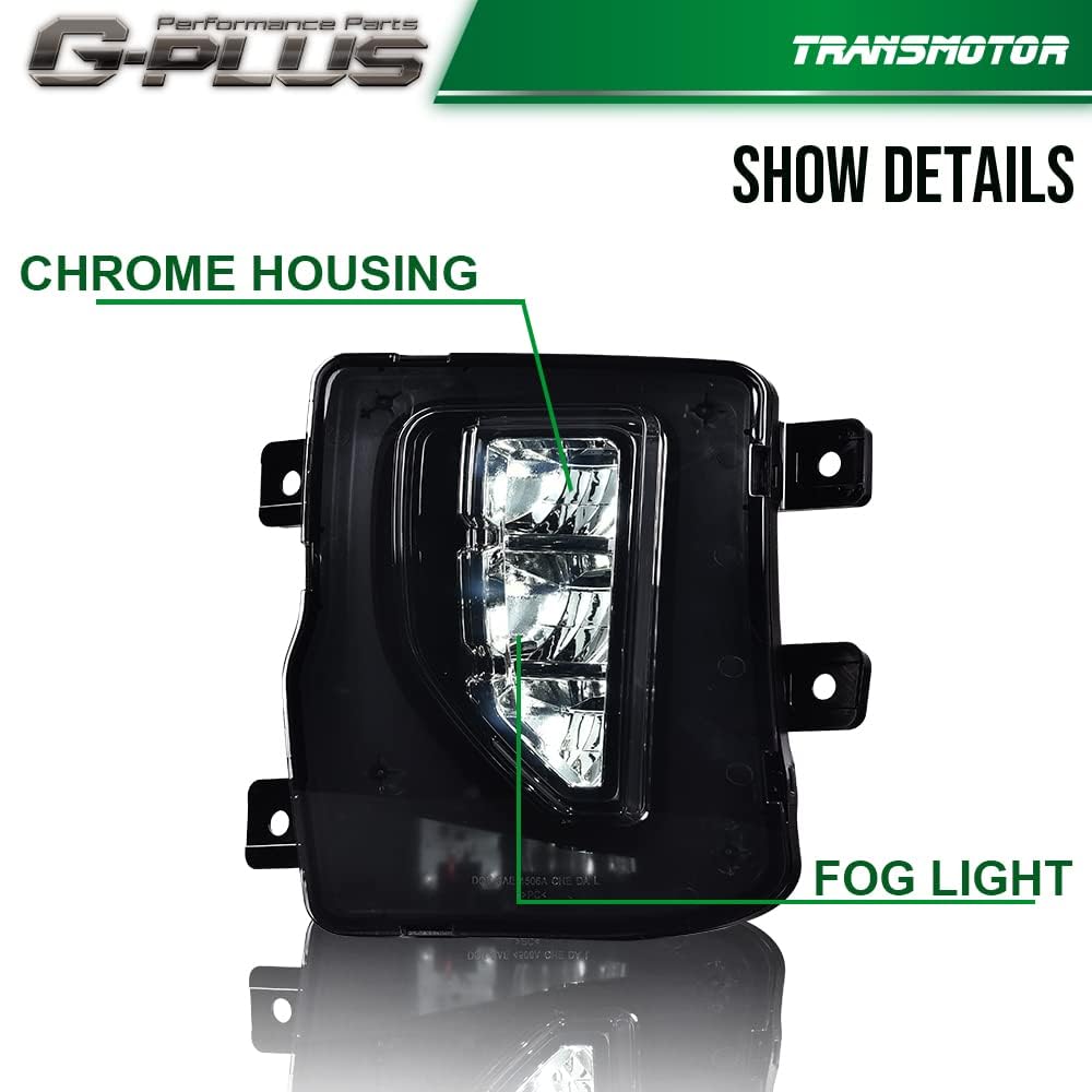 G-PLUS Smoky lens LED Fog Light Compatible With 2016-2018 Chevy Silverado 1500,Bumper Lamps Driving Fog Lamps w/Switch