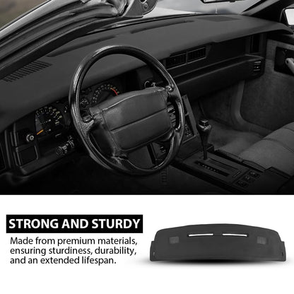 G-PLUS TPE Dash Cover Dashboard Panel Compatible with Chevy Camaro 1984-1992 Black