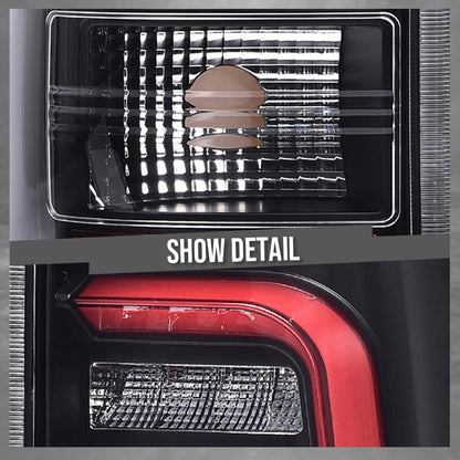 G-PLUS Rear LED Tail Light Assembly Fit Chevy Silverado 1500 2500 99-02 /Fit GMC Sierra 1500 2500 99-06,Driver & Passenger Brake Lamps,Clear/Black w/Red light Bar Luces Traseras Faros Traseros