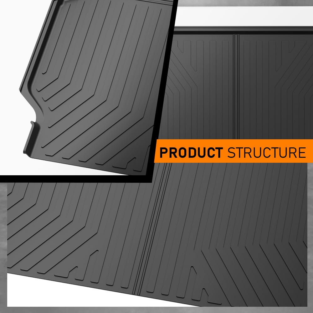 G-PLUS Truck Bed Mat Compatible with Honda Ridgeline 2017 2018 2019 2020 2021 2022 2023 2024 with 5.3FT (64.0 in) Bed Mat, All Weather Protection TPE Heavy Cargo Liner, Black