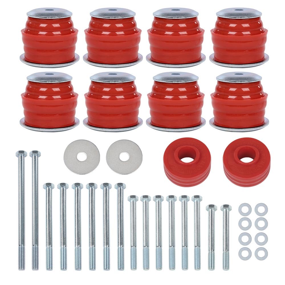 G-PLUS Body Cab Mount Bushing Kit Compatible with Ford F250 F350 Super Duty 2WD and 4WD 2008-2016 KF04060BK Red