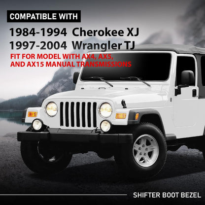 G-PLUS Shifter Boot Bezel Compatible with Jeep Cherokees 1984-1994 Fit Jeep Wrangler 1997-2004