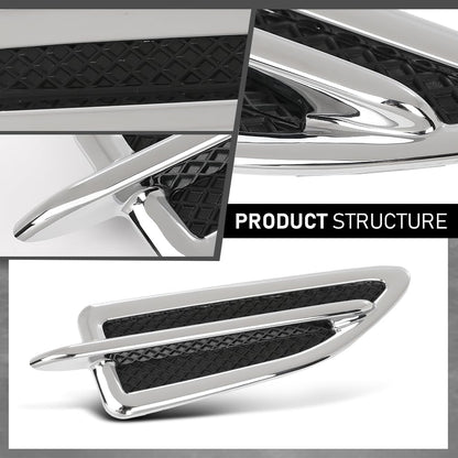 G-PLUS Right Fender Vent Insert Chrome Molding Trim, Compatible with Ford Escape 2013-2015, Passenger Side, FO1267100, CJ5Z16228AB