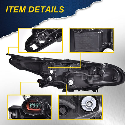 G-PLUS Headlights Assembly, Compatible with 2020-2021 Nissan Sentra Right Bumper Headlamp, Clear Lens Black Housing Amber ReflectorBumper Headlamps