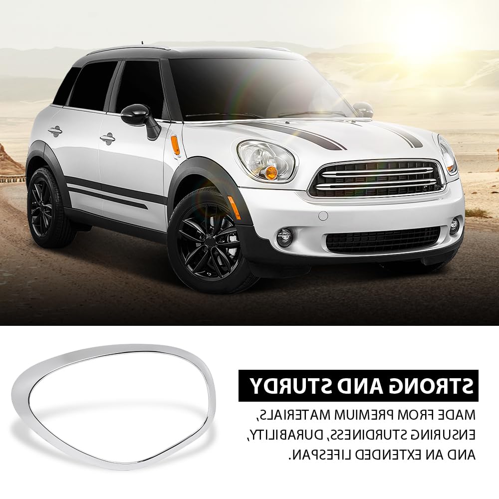 G-PLUS Headlight Bezel Compatible with Mini Cooper Countryman 2011-2016 & Paceman 2013-2016 Right Side 51139813824, MC2507103 Silver