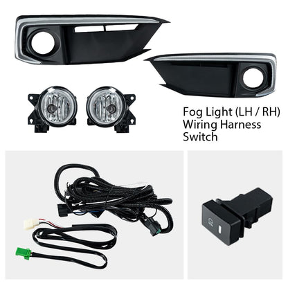 G-PLUS Front Bumper Fog Lights W/Switch Left & Right Side Compatible with Honda Civic 2-Door Coupe/ 4-Door Sedan 2019-2020 33950T5RA01, 33950TBAA01, 71185TBAK50, 71180TBAK50 Clear Lens