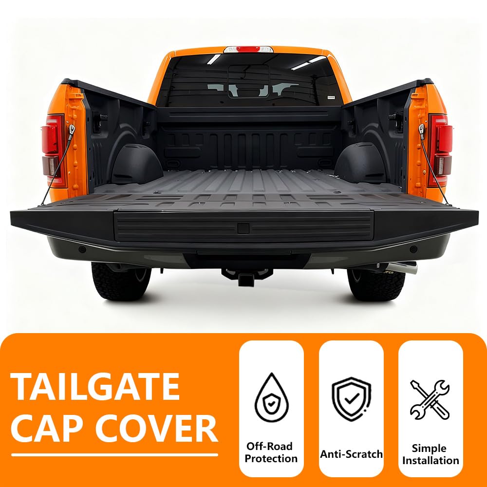 G-PLUS Tailgate Cap Pad Flexible Flex Step Molding Trim w/Release Button Compatible with Ford F150 2015-2020 (NOT FIT Super Duty) FL3Z9940602B