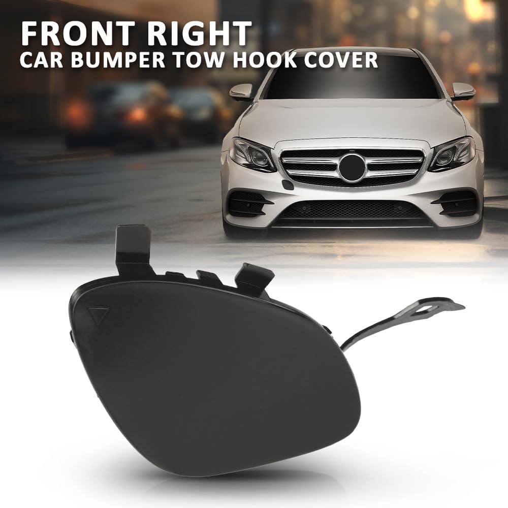 G-PLUS Bumper Tow Hook Cover Towing Eye Cap Front Right Compatible with Benz E 300 E 350 E 400 E 450 4Matic, Base 2.0L L4 3.0L V6 - Gas 2017-2020 A2138850222