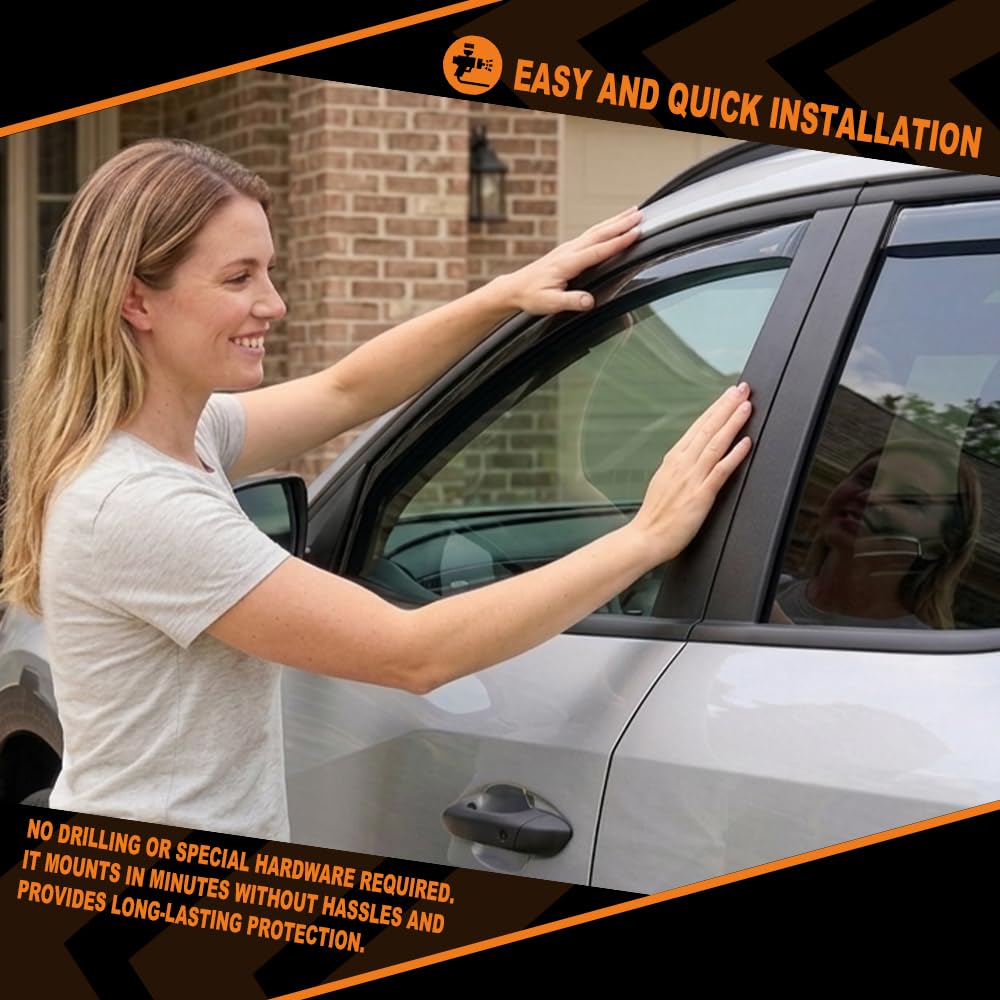 G-PLUS in-Channel Auto Vent Window Visor Compatible with Hyundai Santa Cruz 2022-2026 4PCS Smoky