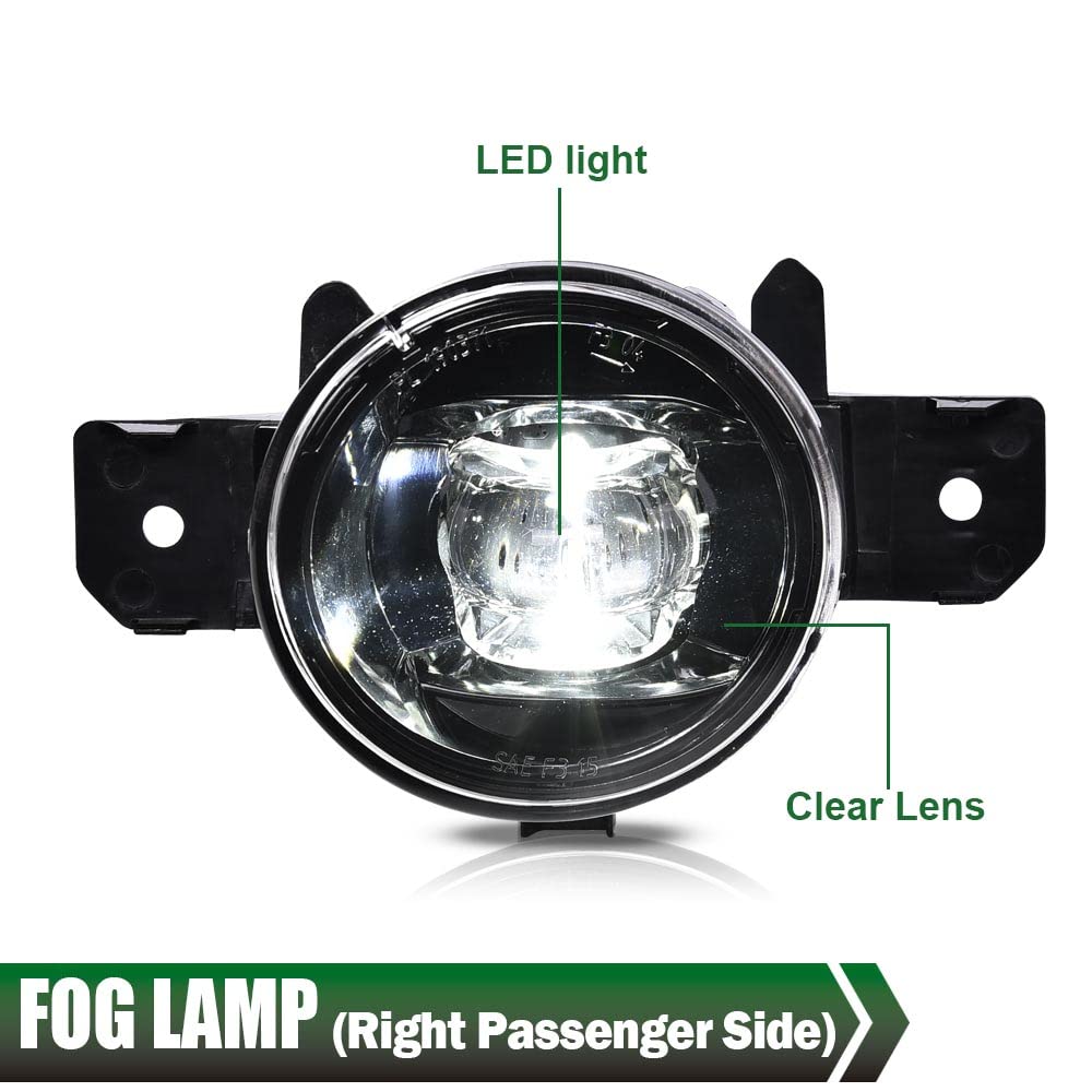 G-PLUS Fog Lights Assembly Compatible with 2019 2020 Nissan Altima 4-Door Sedan S SL SR SV Front Bumper Fog Lights w/Bulb Clear Lens LED Fog Lamps,Passenger (Right)