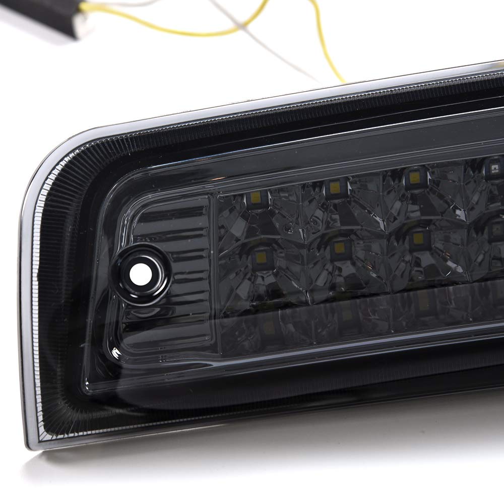 G-PLUS Rear LED Third Brake Light Compatible With 2009-2017 Dodge Ram 1500/2010-2017 Ram 2500 3500,3RD Cargo LED Tail Stop Lamps Black Housing,Smoky Lens