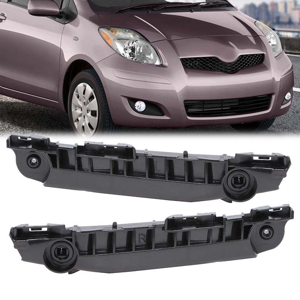 G-PLUS Front Left & Right Side 1pair Bumper Brackets Compatible with Toyota Yaris Hatchback 2007-2011 525350D040, 525360D040, TO1033115, TO1032115