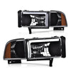 G-PLUS DRL LED Headlights Compatible with Dodge Ram 1500 1994-2001,Fit Dodge Ram 2500 3500 1994-2002(Not for Ram Sport) Headlamps Assembly w/o Bulbs Clear Lens Black Housing Amber Reflector