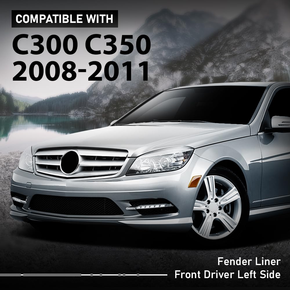 G-PLUS Front Left Driver Side Fender Liner Compatible with Benz C300 C350 2008-2011 MB1248145, 2046905730