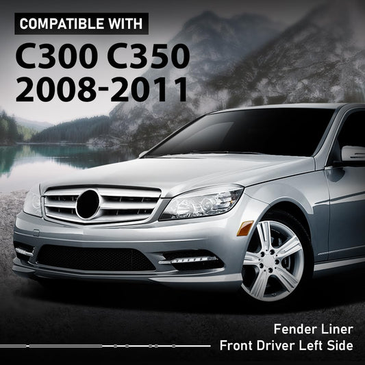 G-PLUS Front Left Driver Side Fender Liner Compatible with Benz C300 C350 2008-2011 MB1248145, 2046905730
