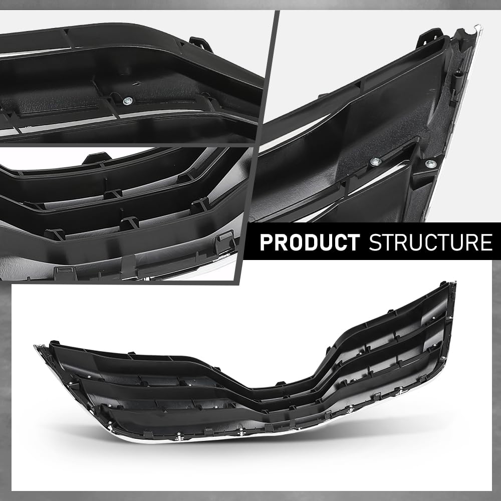 G-PLUS Front Grille Chrome Shell, Compatible with Toyota Camry XLE 2010-2011, 5310106190C0, TO1200325