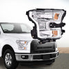 G-PLUS Headlight Compatible with Ford F150 2015-2017 Headlamps Right Passenger Side Clear Lens Chrome Housing Amber Reflector,faros delanteros