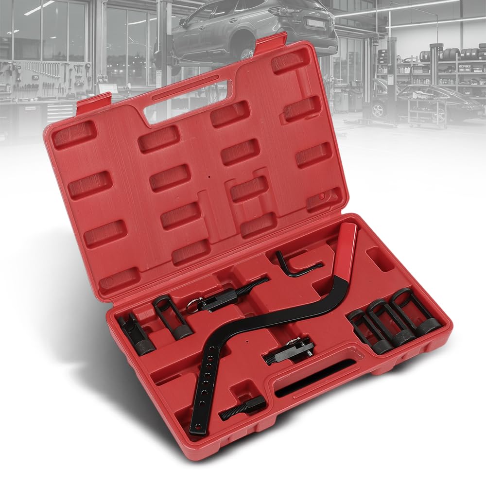 G-PLUS Valve Spring Compressor Kit Remover & Installer Disassembling Tool Compatible with BMW, VW, Audi, Toyota, Lx, Ford, Nissan, Hyundai, Renault, and Many Other Engine Applications Black