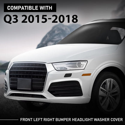 G-PLUS Pair Front Bumper Headlight Washer Cover, Compatible with Audi Q3 2015-2018, LH Driver & RH Passenger 2PCS, 8U0955276E, 8U0955275E