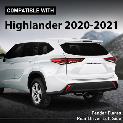 G-PLUS Rear Left Fender Flare Compatible with Toyota Highlander 2020 2021 2022 2023 Wheel Arch Molding Fender Trim, 750880E030
