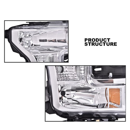 G-PLUS Right Passenger Side Headlights Replacement Compatible With 2015-2017 Ford F150 Only (Not Compatible on Models w/ Factory LED Headlights) FL3Z13008B