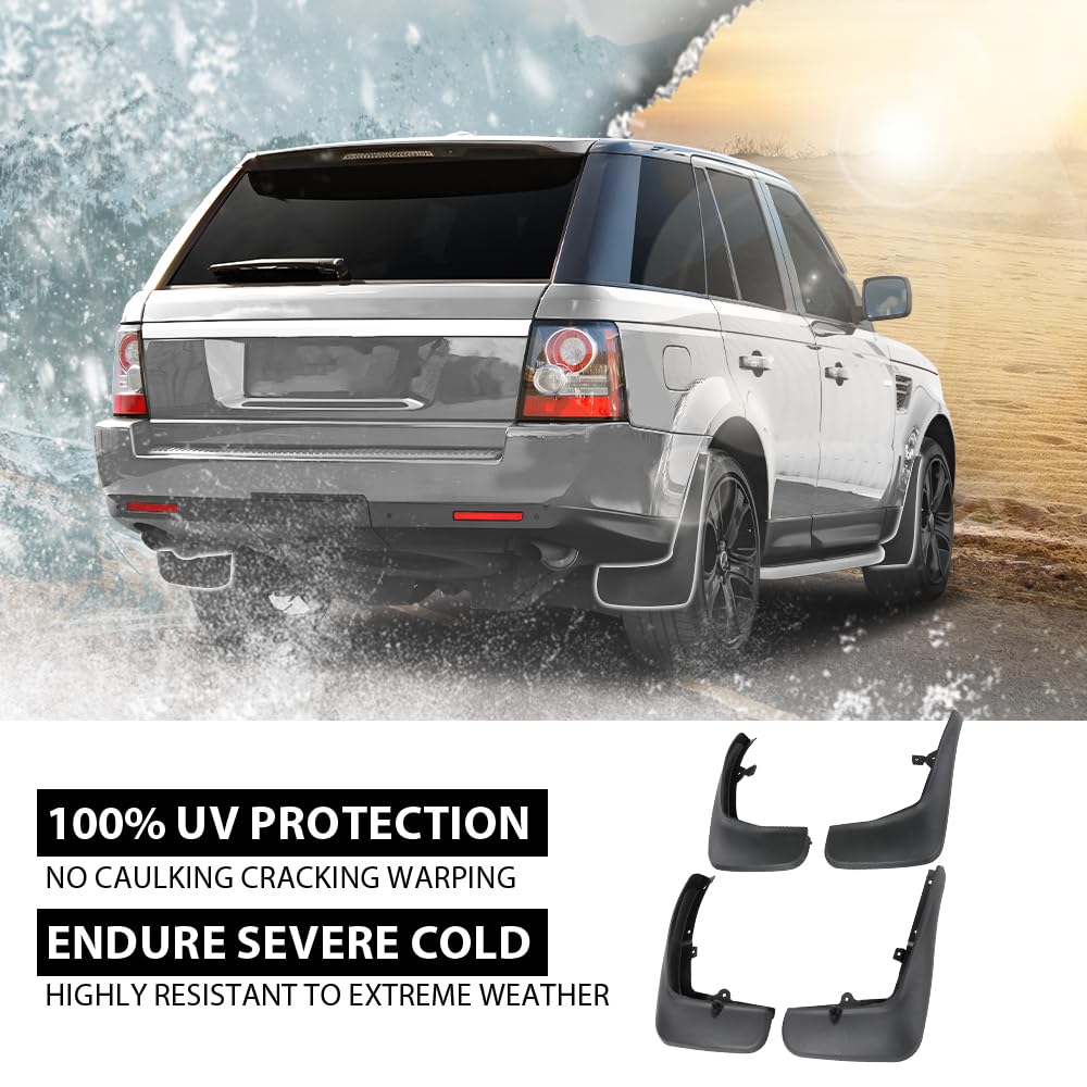 G-PLUS 4PCS Mud Flaps Splash Guards Mudguards Mudflaps with Hardware Compatible with Land Rover Range Rover Sport L320 2006-2013 Front LH RH & Rear LH RH