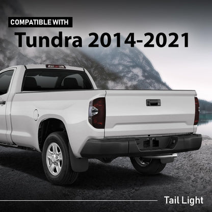 G-PLUS Tail Lights Compatible with Toyota Tundra 2014-2021 Brake Tail Lamps Left Smoked Lens Chrome Housing 81550-0C101 TO2800193 Rear Lights Rear Brake Lamps Assembly Luces Traseras