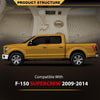 Floor Mat Fit Ford F150 SuperCrew Cab 2009 2010 2011 2012 2013 2014 All Weather Full Cover Protection TPE Car Floor Cargo Liner 1st & 2nd Row 3PCS Beige, alfombras para carro