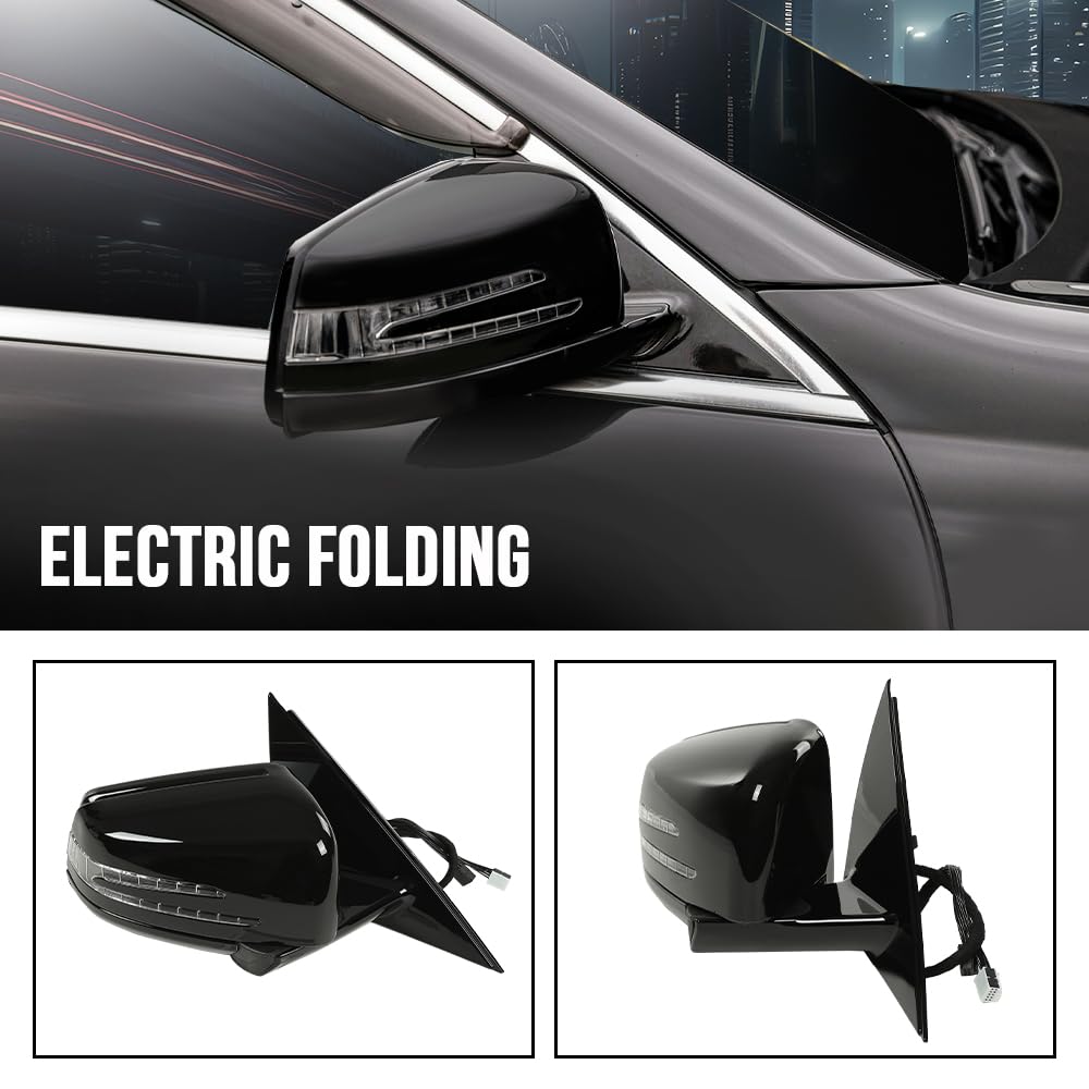 G-PLUS Rear View Mirror w/o Blind Spot Left & Right Side Compatible with Benz S 550 4Matic Base 2007-2009,Fit Benz S 600/S 65 AMG Base 2007-2009 2218100576 2218100676