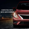 G-PLUS Headlights Assembly Compatible with Nissan Versa 2015-2019 Headlamps w/Bulbs 2Pc Pair Left & Right Side Halogen Clear Lens Chrome Housing Amber Reflector,faros delanteros
