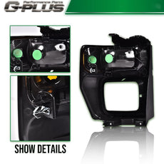 G-PLUS Headlight Trim Bezel with Signal Light for Ford E150 E250 E350 2008-2019 Close-up View