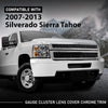 G-PLUS Gauge Cluster Lens Cover Trim Chrome Compatible with Chevy Silverado GMC Sierra Tahoe 2007-2013 10-0004B Black