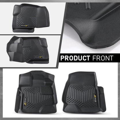 G-PLUS Cargo Liner Compatible with Ford F150 Super Crew 2015-2025(Fit 22-24 Lightning Models) All Weather Full Cover Protection Front Row TPE Floor Liners Accessories 2PCS