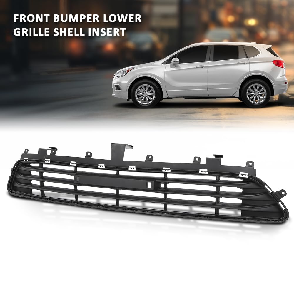 G-PLUS Front Bumper Lower Grille Shell Insert Compatible with Buick Envision 2016 2017 2018 22905952, GM1036186 Black