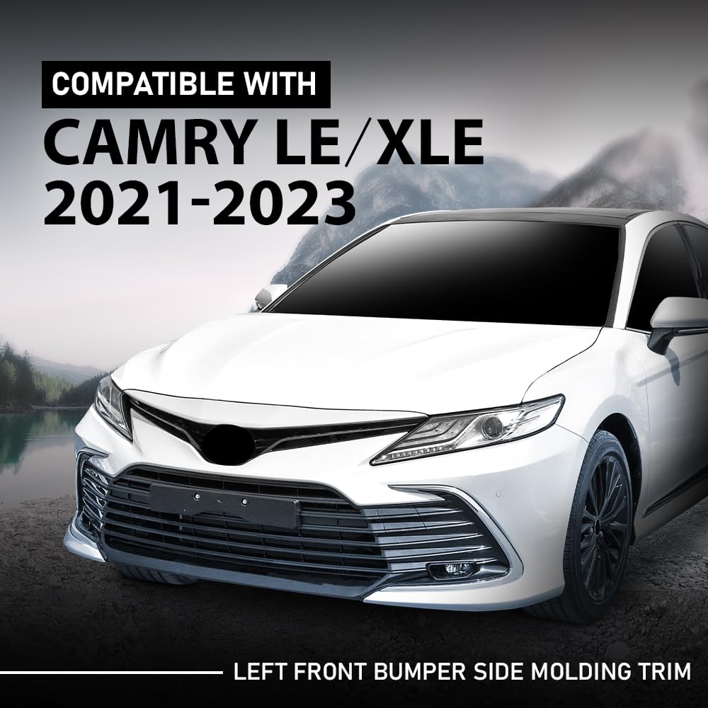 G-PLUS Front Left Bumper Grille Grill Strip Trim, Compatible with Toyota Camry LE XLE 2021-2023, Driver Side, 5271306120